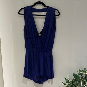 Blue Parker silk romper